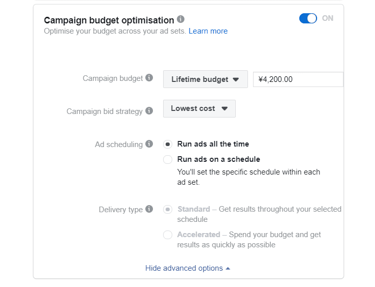 tentukan budget iklan meta Anda